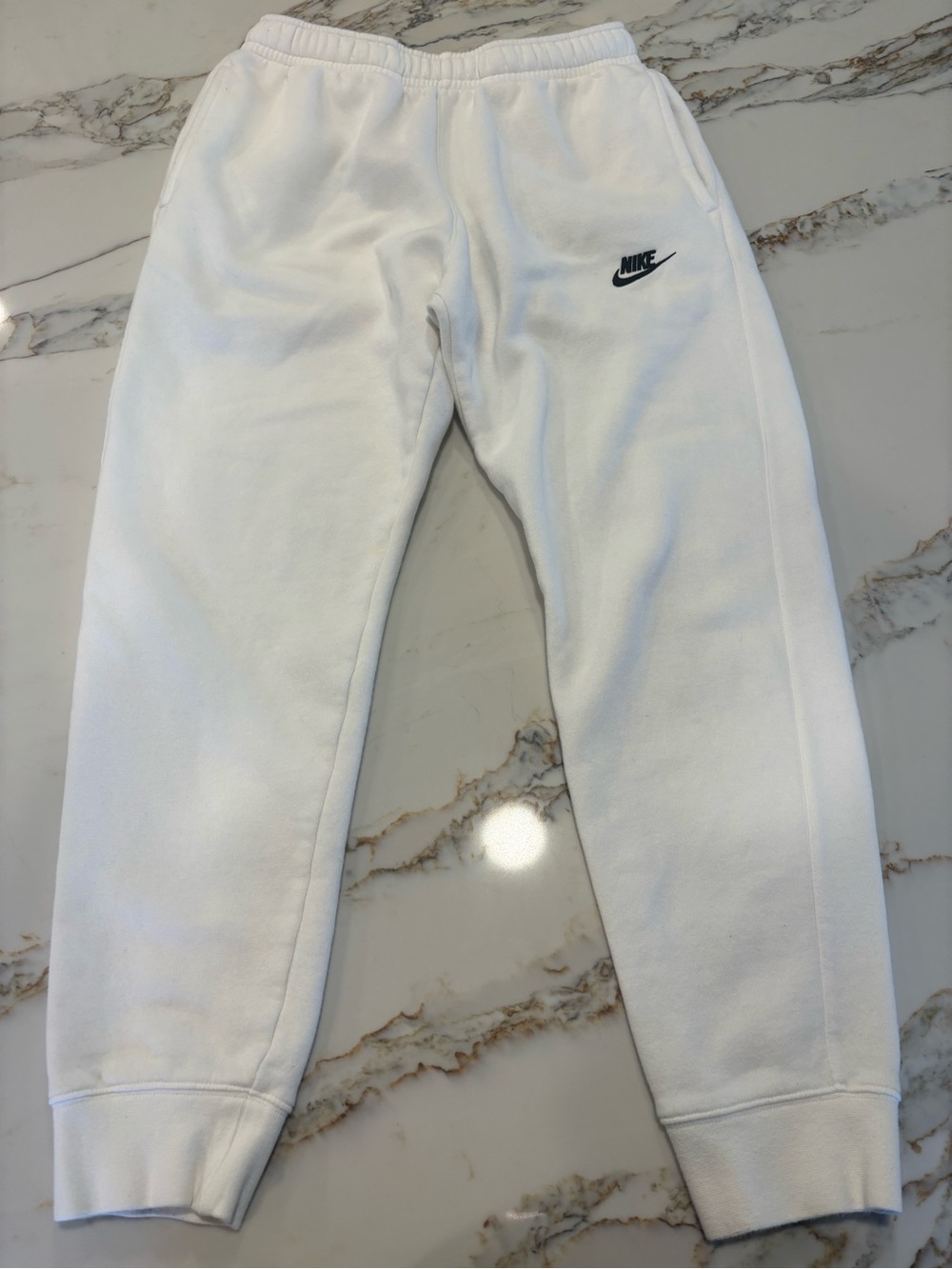 Nike men’s White Fleece Jogger Pants